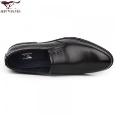 七匹狼 男鞋新款头层牛皮雕花套脚时尚商务正装男士皮鞋子