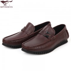 七匹狼 男鞋秋季新品头层牛皮休闲皮鞋平底舒适耐磨真皮男鞋