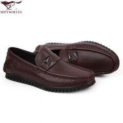 七匹狼 男鞋秋季新品头层牛皮休闲皮鞋平底舒适耐磨真皮男鞋