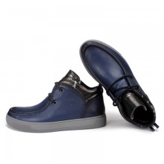 七匹狼 棉鞋时尚软皮头层牛皮男士休闲高帮真皮保暖皮鞋男鞋子