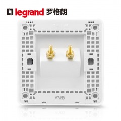 罗格朗 开关插座面板冰莹白一位音箱插座面板二头音响插座音频插座