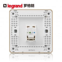 罗格朗 电话插座 86型细金纹电话插座面板 语音面板 电话面板