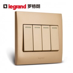罗格朗 四开单控开关面板86型4开单控面板四位单控开关插座面板