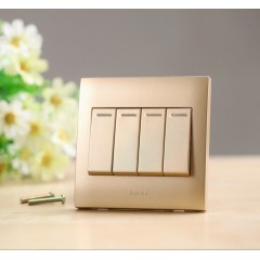罗格朗 四开单控开关面板86型4开单控面板四位单控开关插座面板