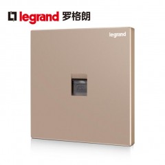 罗格朗 开关插座面板86型电话语音墙壁插座面板逸景玫瑰金电话线插