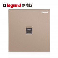 罗格朗 开关插座面板86型电话语音墙壁插座面板逸景玫瑰金电话线插