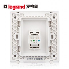 罗格朗 开关插座面板86型电话语音墙壁插座面板逸景玫瑰金电话线插