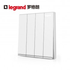 罗格朗 四开单控带LED灯4开四联单控面板家用四位电灯开关插座