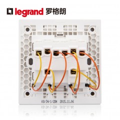 罗格朗 四开单控带LED灯4开四联单控面板家用四位电灯开关插座