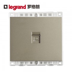 罗格朗 开关插座网线插座电脑插座面板网络面板网络插座香槟色