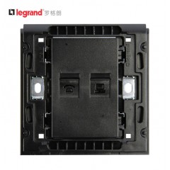 罗格朗 K5黑色电脑网线网口网络+电话二合一插座开关面板86型