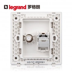 罗格朗 深砂银电脑电视 网络网线网口插座面板+有线TV逸景家用
