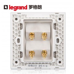 罗格朗 开关插座面板逸景玫瑰金二位音响四头接线音箱音频插86型