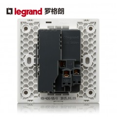 罗格朗 二三插五孔带USB开关插座面板86型墙壁充电双口家用暗装