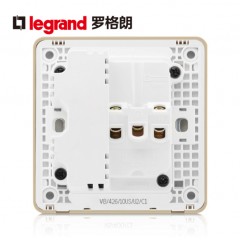 罗格朗 逸典金色五孔带USB开关插座面板86型墙壁充电双口家用