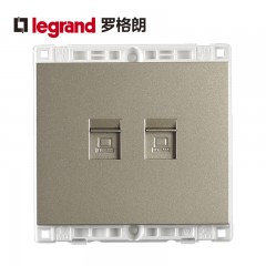 罗格朗 尚韵双口6类千兆电脑面板 二位超六类网络网口插座接口网线