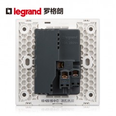 罗格朗 逸景深砂银五孔带USB开关插座面板灰色充电双口家用逸景