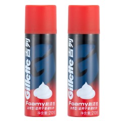 吉列 清新柠檬刮胡泡沫210g两瓶 手动剃须前湿润胡子男士皮肤