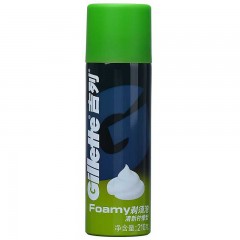 吉列 清新柠檬剃须泡沫210g三瓶 男用手动刮胡泡末膏