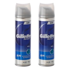 吉列 剃须啫喱温和型195g两瓶 男剃须刮胡膏着哩进口
