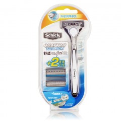 舒适/Schick 创四纪钛手动剃须刀含3刀片  quattro男士修胡刮胡