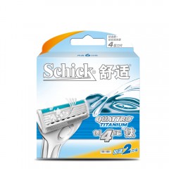 舒适/Schick 创4纪钛剃须刀专用刀头6片 四层手动男士刮胡刀片