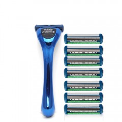 Schick/舒适 捍将剃须刀架含8刀片头 送男士洗漱包+旅行手动刮胡刀盒