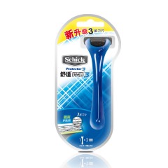 Schick/舒适 悍将手动剃须刀架含8刀头+刮胡泡沫 三层刀片护肤隔离网