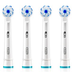 欧乐B 细毛柔护刷头eb60-4四枚 软毛圆电动牙刷头通用