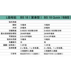 Metabo/麦太保 锂电充电式手电钻螺丝批18V快换夹头 BS18Quick
