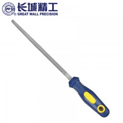 长城精工 锉刀塑柄中齿钳工锉钢锉刀三角半圆扁锉圆锉方锉锉削工具 413720