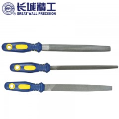 长城精工 锉刀塑柄中齿钳工锉钢锉刀三角半圆扁锉圆锉方锉锉削工具 413720