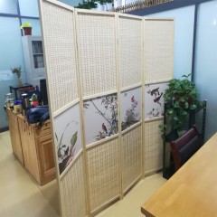 国产 竹木办公室屏风隔断玄关门餐厅酒店屏风简易移动折屏日式屏风隔断180*50cm/扇