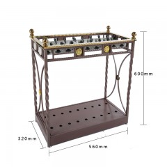国产 欧式酒店大堂铁艺雨伞桶落地式放伞架子创意豪华钛金18头雨伞架