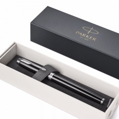 Parker/派克 IM宝珠笔 丽雅纯黑白夹 男士商务办公签字笔学生练字