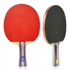 红双喜 1星级乒乓球拍横拍 1002 双面反胶横拍 7层木乒乓拍