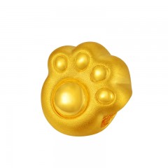 中国黄金  黄金转运珠0.89g生肖狗小狗爪足金吊坠串珠珠宝首饰