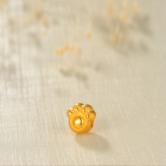 中国黄金  黄金转运珠0.89g生肖狗小狗爪足金吊坠串珠珠宝首饰