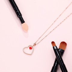 潮宏基 少女心系列-女神 18K金坠链素金时尚坠链玫瑰金锁骨链女