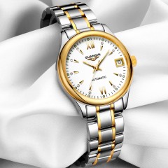 冠琴 手表女士全自动机械表时尚潮流精钢女表防水夜光腕表