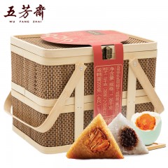 五芳斋  粽子竹篮礼盒华礼 嘉兴特产蛋黄鲜肉粽豆沙咸鸭蛋端午送礼