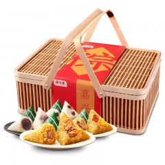 张阿庆  端午节嘉兴粽子礼盒竹篮包装大肉粽蛋黄鲜肉粽子团购礼品粽