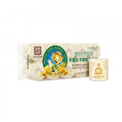 泉林本色  卷纸无香家用卫生间空芯卷筒纸3层120克10卷草浆本色纸巾