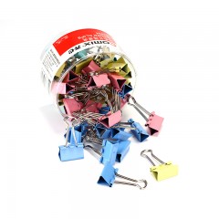 齐心 B3635彩色长尾票夹 5# 19mm 40只/筒