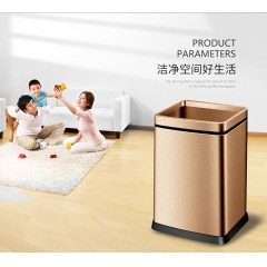 国产 无盖压圈垃圾桶家用大号简约创意不锈钢客厅卧室卫生间厨房欧式8838