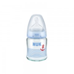 NUK 奶瓶NUK玻璃奶瓶新生儿宽口奶瓶120ML配硅胶奶嘴1号m