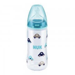 NUK 宽口PP彩色奶瓶300ml 带硅胶奶嘴1号中圆孔奶嘴