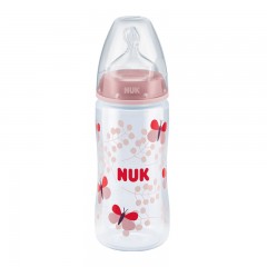 NUK 宽口PP彩色奶瓶300ml 带硅胶奶嘴1号中圆孔奶嘴