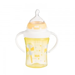 NUK 奶瓶NUK双柄透明学习奶瓶200ml配1号硅胶奶嘴 4个月以上宝宝