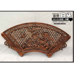 国产 木雕挂件 香樟木头雕刻画工艺品中式客厅墙壁背景实木质扇形